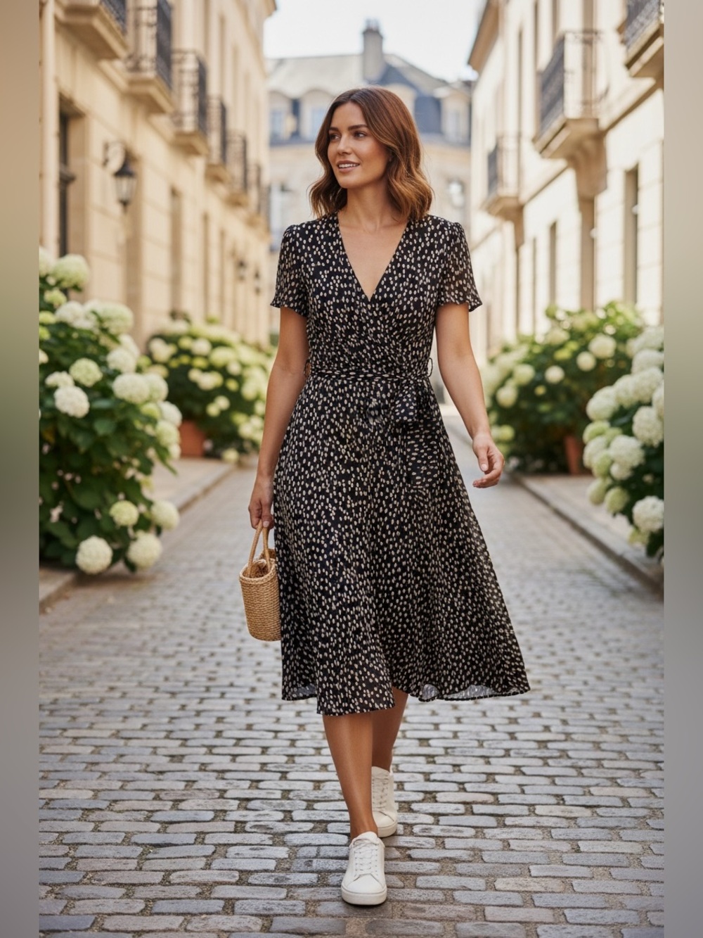 Talbots Silk Black Midi Wrap Dress Sz 12